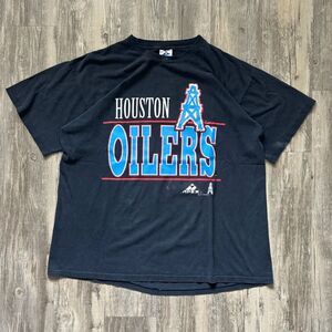 Houston Oilers T Shirt Vintage Big Logo 1993 Two sided Apex One XL